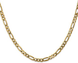 Diamond2Deal 10k Yellow Gold 4mm Flat Figaro Chain Necklace