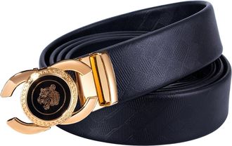 Barry.Wang 3D Animal Mens Belt Gold Adjustable Ratchet Fashion Cowhide Leather Stainless Steel Buck Automatic Nickel Free Dress Belt