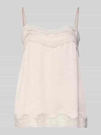 Jake*s Regular Fit Blusentop mit Spitzenbesatz in Beige, Gr&ouml;&szlig;e 32