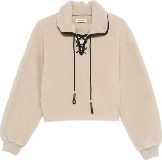 Low Classic lace-up fleece sweatshirt - Neutrals