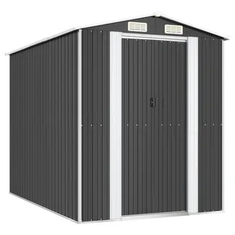 Berkfield Home Garden Shed Anthracite 192x274x223 cm Galvanised Steel in Black | Size: 192 x 274 x 223 cm