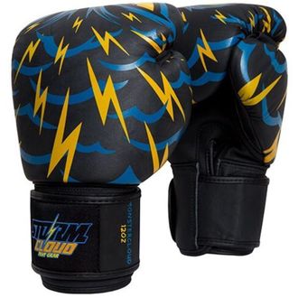 OEM Guantes De Muay Thai De Cuero Genuino Stormcloud Blizzard Monstercloud, Color Negro, 14 Oz