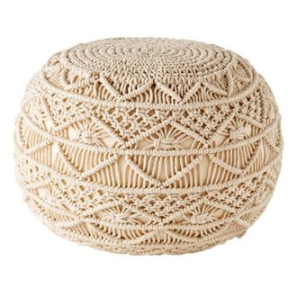 Maisons du monde Puf trenzado de algod&oacute;n macram&eacute;