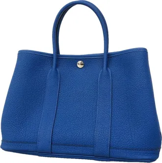 Herm&egrave;s Blue Negonda Leather Tote Bag (Pre-Owned)