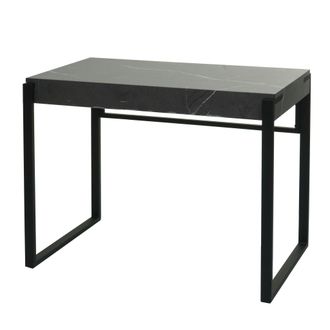 Hhg Hhg - Nunca Usado] Escritorio 702, Mesa De Oficina Mesa De Ordenador Mesa De Trabajo, Metal 100x54cm, Aspecto M&aacute;rmol Gris