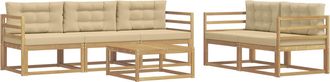 vidaXL Conjunto De Sof&aacute;s De Exterior 6 Uds. Y Beige Vidaxl
