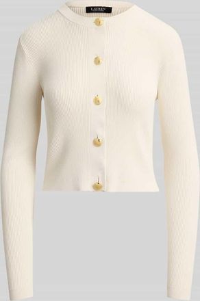 Lauren Ralph Lauren Slim Fit Strickjacke mit Knopf Details in Sand, Gr&ouml;&szlig;e XL