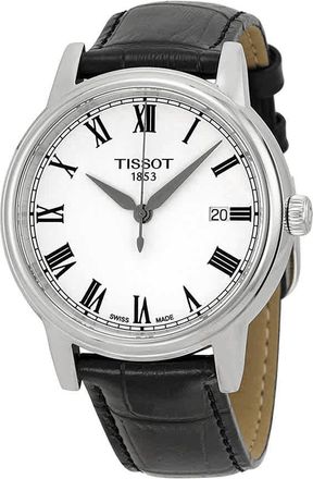 Tissot Carson White Dial Black Leather Mens Watch T0854101601300