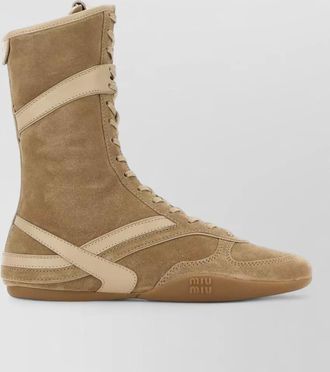 Miu Miu suede leather boots