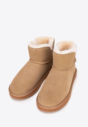 Wittchen Dames Su&egrave;de Enkellaarsjes met Gesp Bruin Su&egrave;de Leer