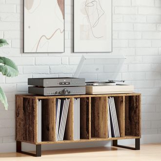 Berkfield Home Record Cabinet Artisan Oak 100x38x48 cm Engineered Wood in Brown | Size: 100 x 38 x 48 cm