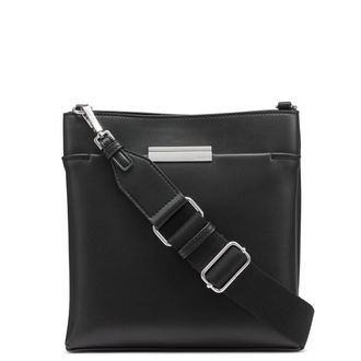 Calvin Klein Womens Soma North/South Messenger Soma North/South Messenger Crossbody Bag, black/silver metallic foil, &Uacute;nico