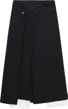 Enfold Rok met wikkelvlakken - Zwart