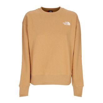 The North Face Essential Crewneck Sweatshirt - Dames - Sportshirts - Beige - L - Katoen - Fitness