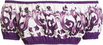 Dolce & Gabbana Purple Maiolica print cotton top