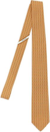Ferragamo Cravatta con effetto jacquard - Arancione