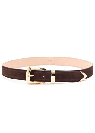 Khaite Benny Suede Belt - Dark Brown - 36 (UK14/ L)