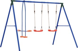 vidaXL Conjunto De Columpios Para Exteriores Con 4 Asientos Multicolor Vidaxl