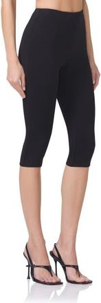 AFRM Ettie High Waist Capri Pants in Noir at Nordstrom, Size Large