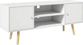 HOMCOM Homcom - Mueble De Tv De Sal&oacute;n Mesa Para Tv Con 2 Puertas 2 Estantes De Almacenamiento Para Televisores De Hasta 55 Pulgadas Para Dormitorio 120x34x50