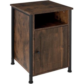 TecTake Mesilla de noche 40x42x60,5cm, Madera industrial oscura, r&uacute;stica