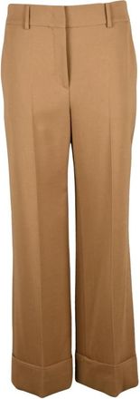 Slowear Classico Wijde Broek - Dames - Wijde Broeken - Beige - M - Wol - Broeken