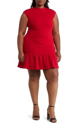 Julia Jordan Ruffle Shift Dress in Crimson at Nordstrom Rack, Size 12