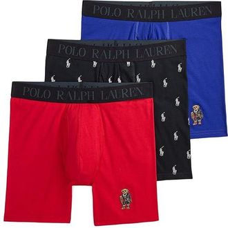 Polo Ralph Lauren Boxer Brief Holiday Gift Set Mens Underwear RL2000 Red/Polo Black Nevis Aopp/Heritage Royal : MD, Cotton/Modal/Spandex