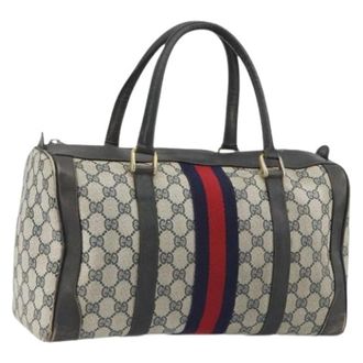 Gucci Pre-owned Vintage Hand Bag - Dames - Vintage Handtas - Blauw - ONE Size - Leer - Vintage