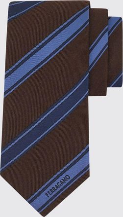 Ferragamo Cravatta classica in pura seta con motivo a righe jacquard