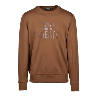 Diesel Sweatshirts, male, Brown, Size: 2XL Felpa Girocollo