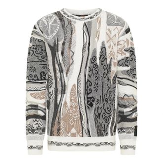 Carlo Colucci Jacquard Pullover - male - Carlo Colucci - Round-neck Knitwear - Multicolor - L - Knitwear