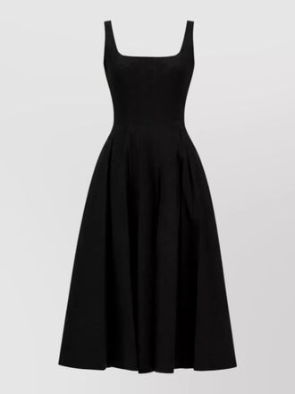 Staud ellison dress fitted bodice flared skirt