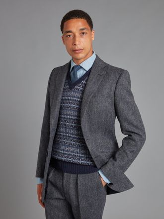 Oliver Brown Eaton Jacket - Navy Nailhead Tweed