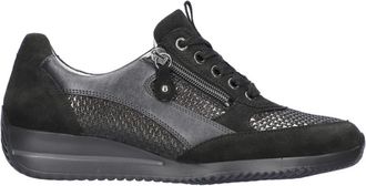 Waldl&auml;ufer Himona Sneaker - Heren - Sneakers - Zwart - 39 EU - Leer - Schoenen