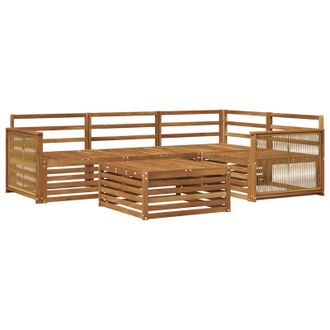 vidaXL Conjunto De Sof&aacute;s De Exterior 5 Pcs Natural Vidaxl