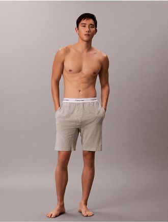 Calvin Klein Mens Icon Cotton Stretch Sleep Shorts - Grey - XL