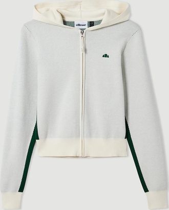 Ellesse Womens Laneisa Knitted FZ Hoodie - Off White - Cream - Size: 14