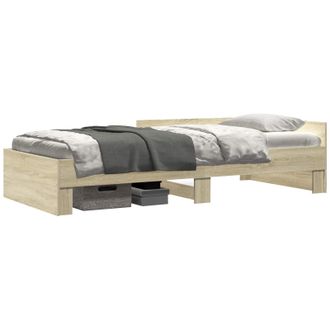 vidaXL Estructura De Cama Con Cabecero Roble Sonoma 80 X 200 Cm Vidaxl