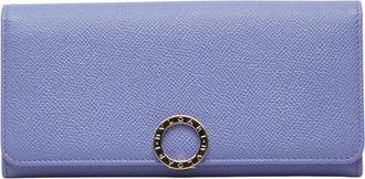 Bulgari Purple Leather Long Wallet (Bi-Fold) (Pre-Owned)