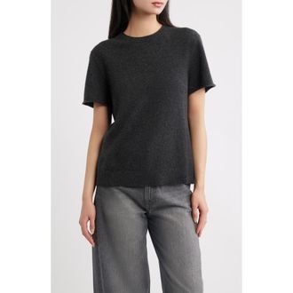DL1961 Cashmere Knit T-Shirt in Charcoal at Nordstrom, Size X-Small