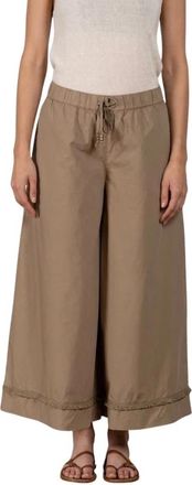 Mason's Portofino Cropped Chino Jogger Broek - Dames - Wijde Broeken - Beige - M - Katoen - Broeken