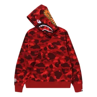 A Bathing Ape Color Camo Shark Pullover Hoodie Red 1K30-114-002-RED