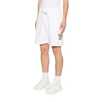 Moschino Casual Shorts, male, White, Size: XS Logo Print Cargo Shorts