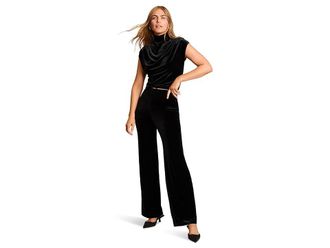 Commando Velvet Wide Leg Pants Womens Clothing Black : SM (4-6), Elastane/Polyester