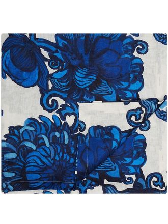 La DoubleJ medium floral-print table cloth - unisex - Linen/Flax - OS - Blue
