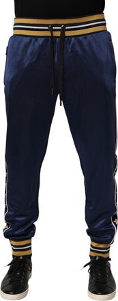Dolce & Gabbana Mens Striped Nylon Joggers Blue