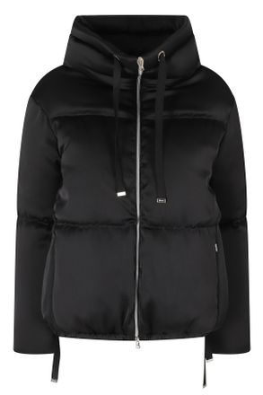 Herno Black High Neck Elastic Waistband Polyester Down Jacket