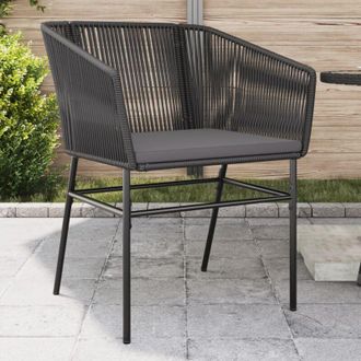 vidaXL Sedie da Giardino con Cuscini 2 pz Nere in Polyrattan - Vidaxl
