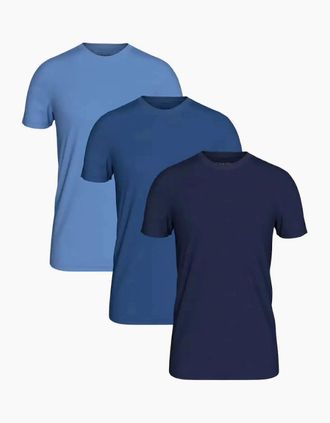 Calvin Klein Mens 3-Pack Cotton Classics T-Shirts, Blue Combination - Navy - Size: 42